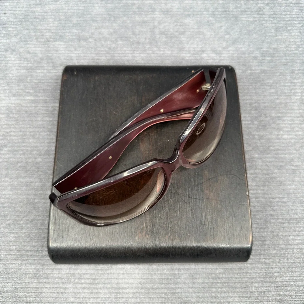Marc Jacobs Burgundy Y2k Oversized Square Sunglasses Gold Logo MMJ 096/S
